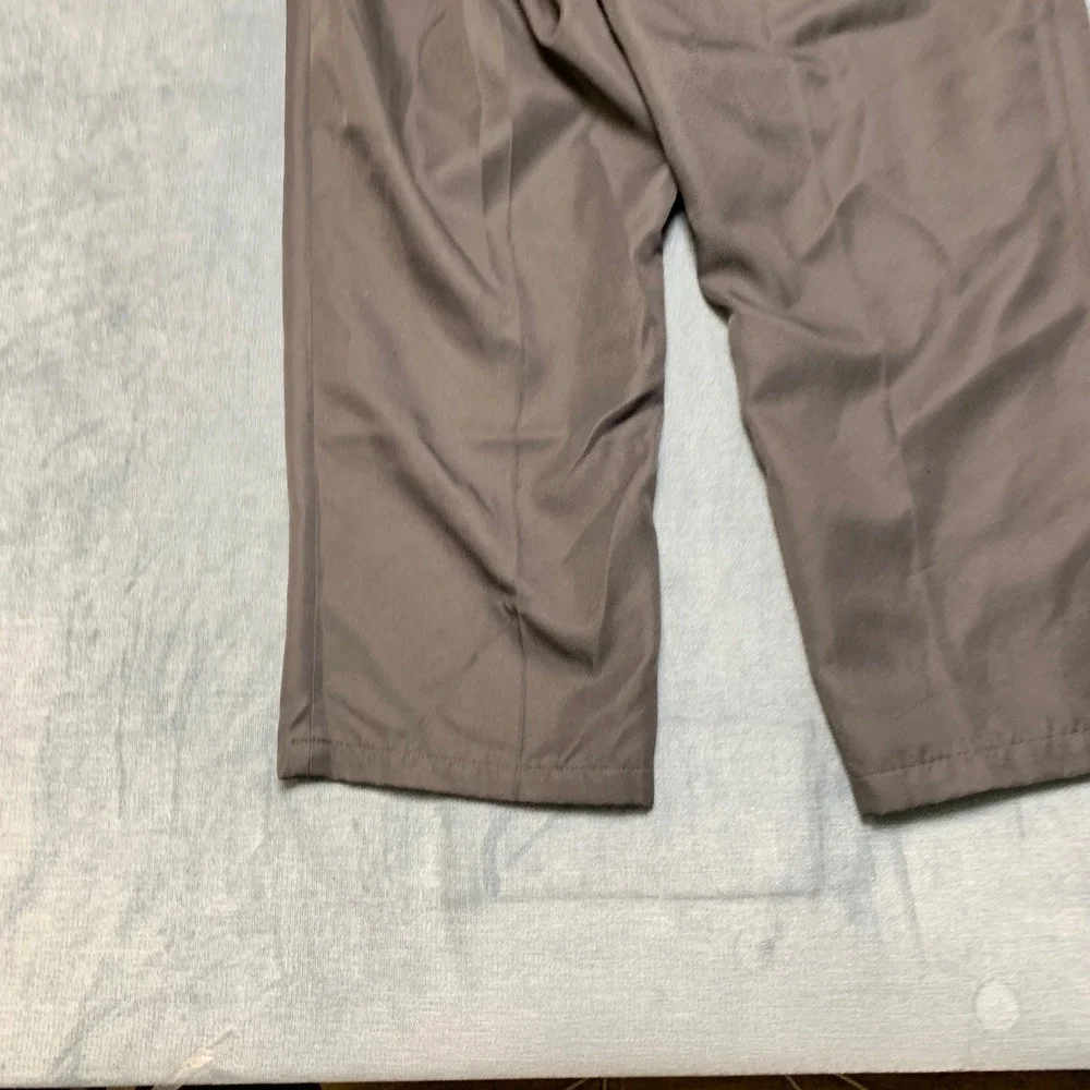 Mens Workwear Pants 38x32 Dark Brown Comfort Slash Pocket Straight Leg Outdoor